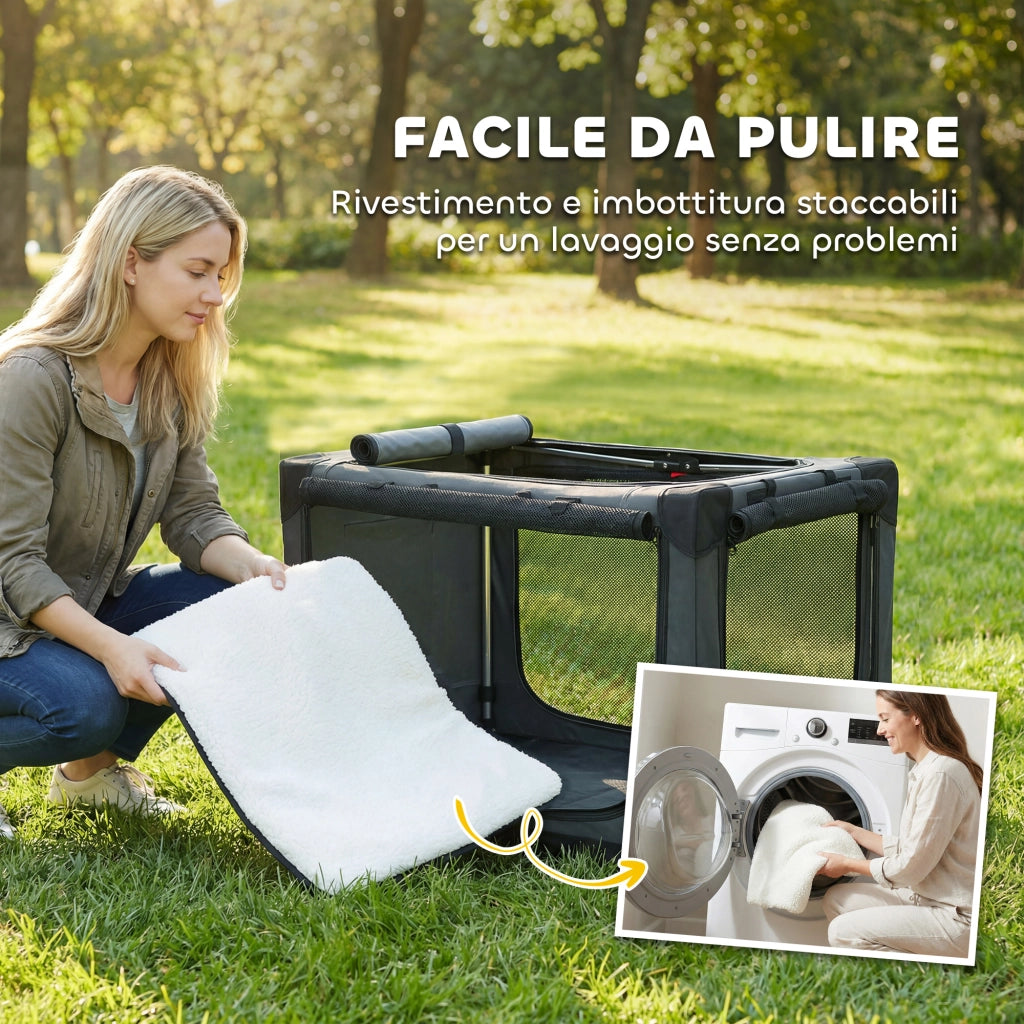 Trasportino per Cani e Gatti Pieghevole ¨C zephmum ¨C Verde, Tessuto Oxford, 76x54x54 cm