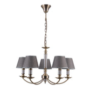 Lampadario Italux Zanobi classico bronzo antico 5xE14