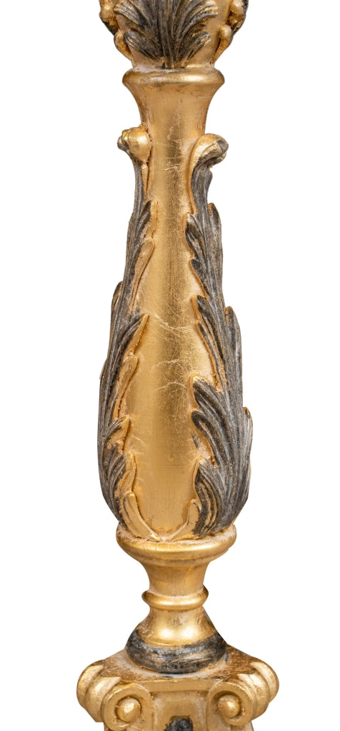 Biscottini CANDELIERE IN LEGNO FINITURA FOGLIA ORO ANTICATO E NERO MADE IN ITALY Offerta