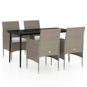 Set di mobili da pranzo da giardino da 5 pezzi con cuscini beige/nero 02_0014616