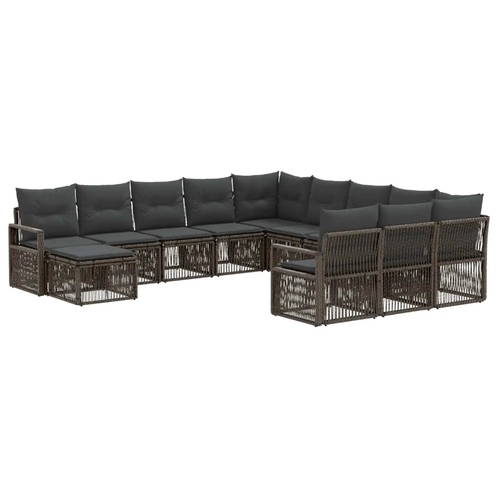 Set Divano da Giardino 12 pcs Grigio polyrattan 3435917