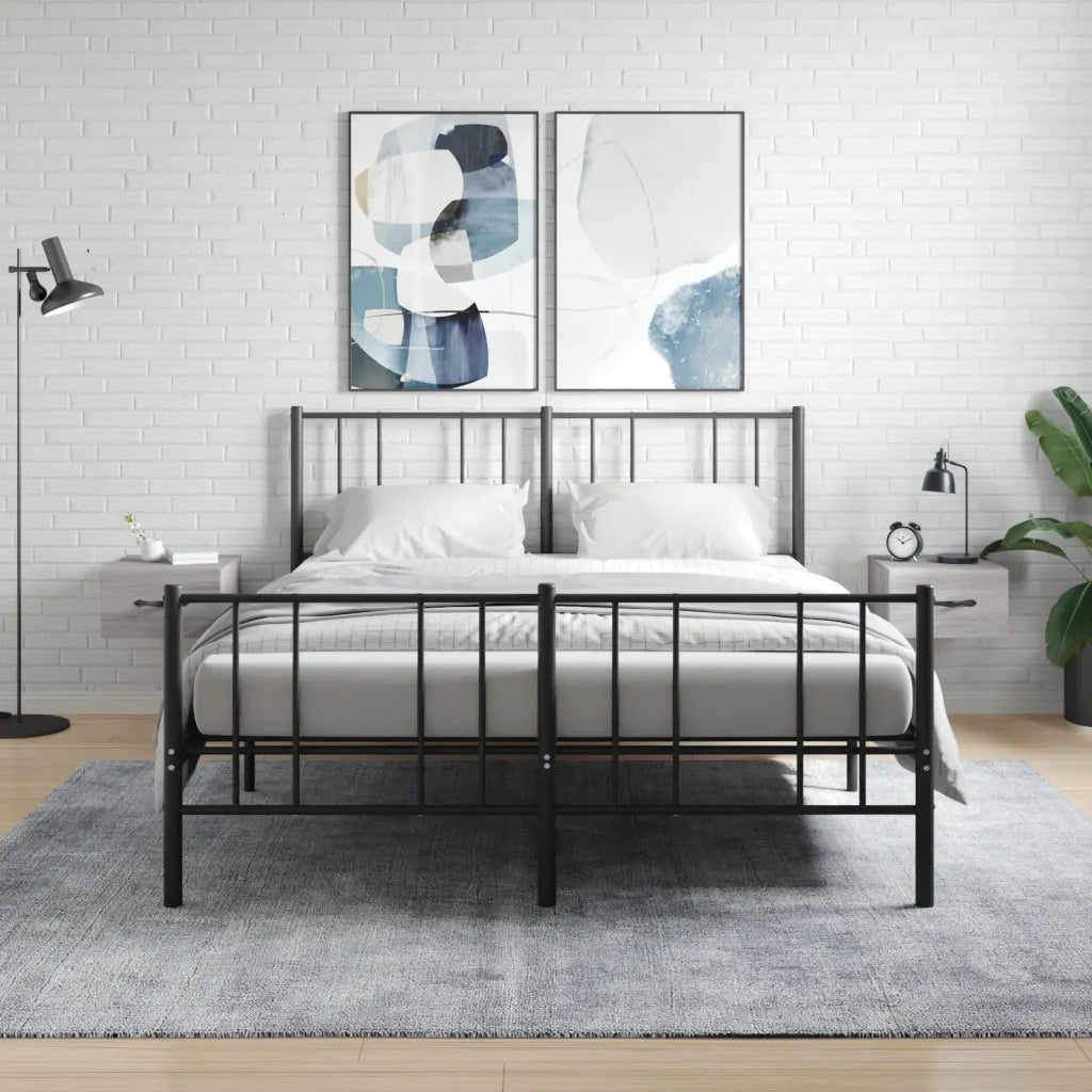 Set di 2 Comodini | Armadio da Notte | Mobiletto da notte a Muro Grigio Sonoma 35x35x20 cm