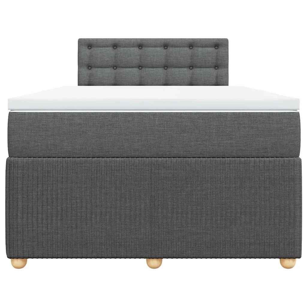 Giroletto a Molle con Materasso Grigio Scuro 120x200 cm Tessuto