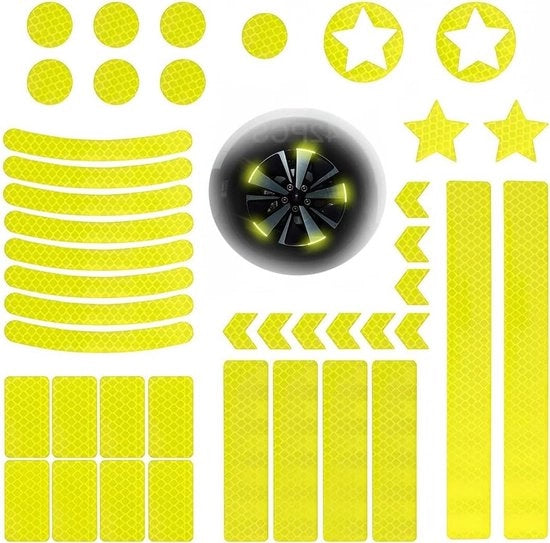 42 pezzi di adesivi rifrangenti idrorepellenti per esterno - rifrangente e visibile in condizioni di scarsa illuminazione