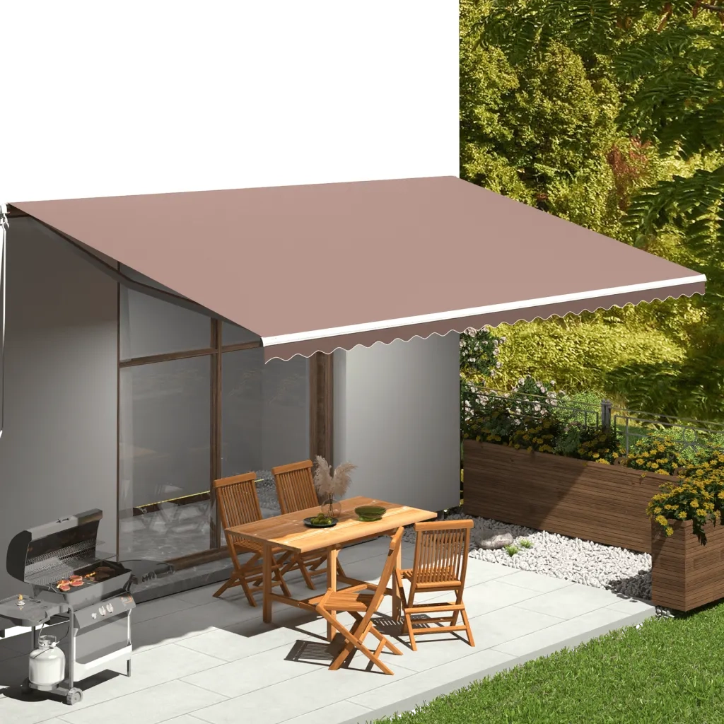 Tessuto di Ricambio per Tenda da Sole-Ricambio telo per tenda da sole Marrone 6x3 m