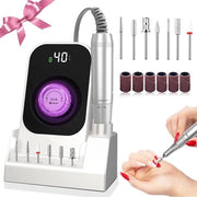 40.000 giri/min professionale tagliaunghie per gel - tagliaunghie elettrico caricabile - set di manicure con 7 frese per unghie - per uso in casa e in salone