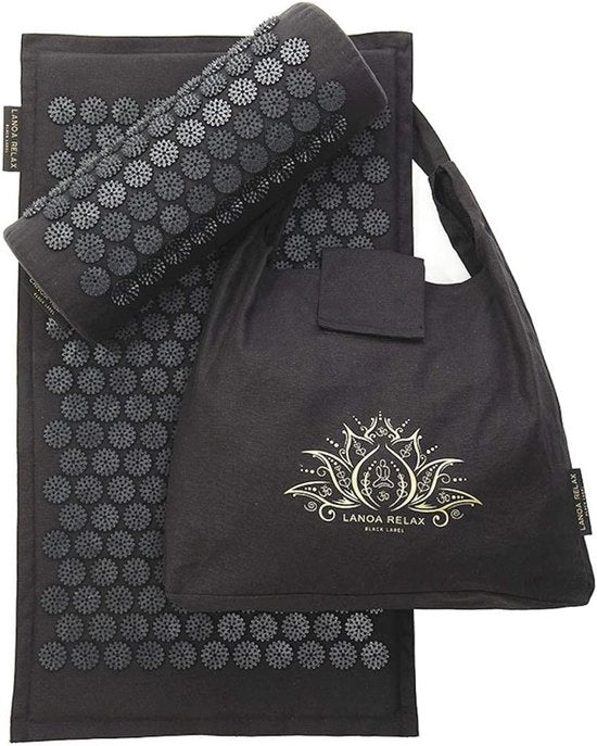Matressa Acupressione XL a 100% Cotone con Cuscino e Borsa di Ripristino - Rilassamento e Anti-Stress per Casa e Viaggio