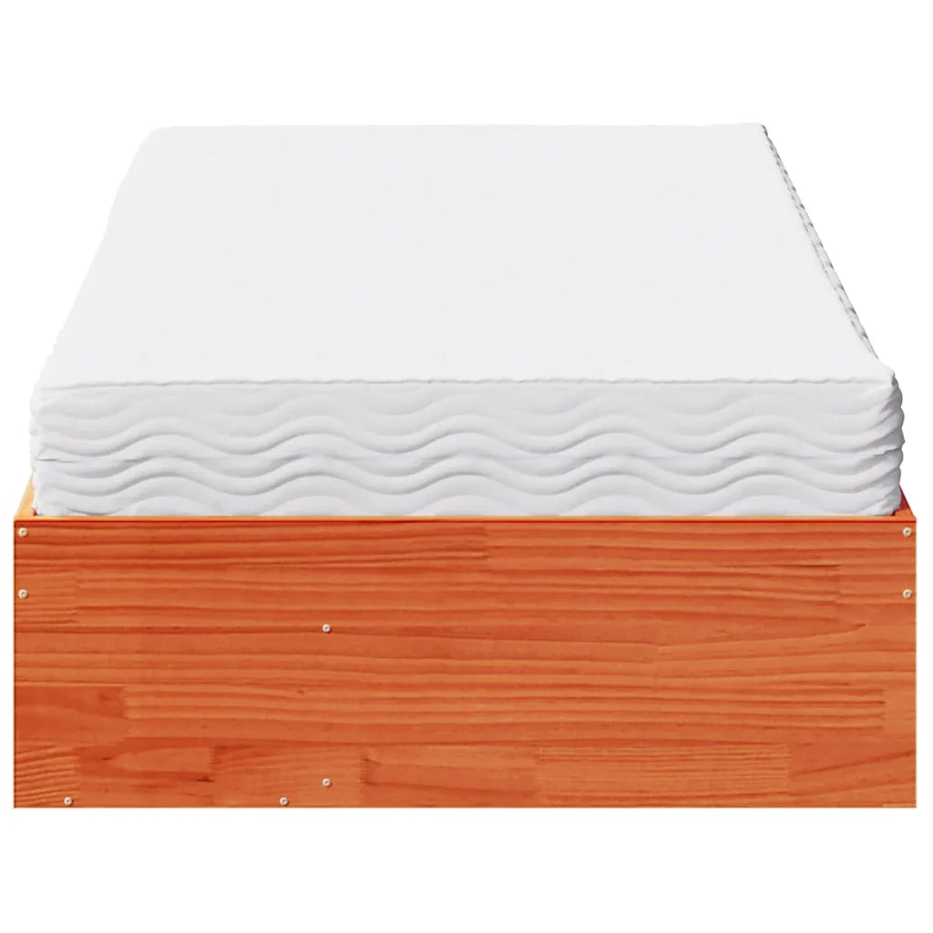 vidaXL Dormeuse con Materasso Marrone 80x200 cm Legno Massello di Pino