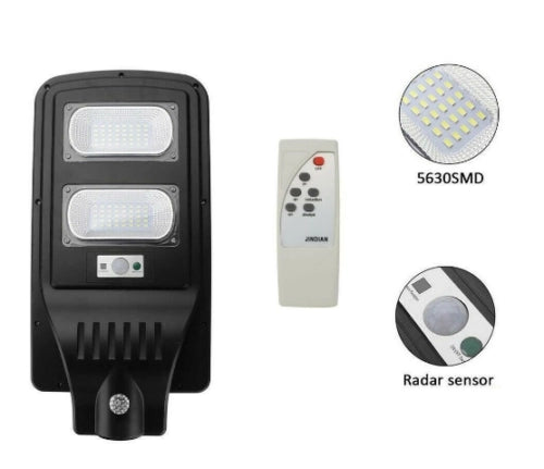 LAMPIONE STRADALE 60 W PANNELLO SOLARE LED FOTOVOLTAICO CON TELECOMANDO JD1960