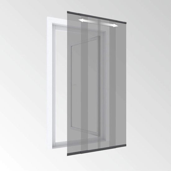 Porta finestra telescopica protezione insetti rete da zanzare lamellare - 120 cm grigio antracite