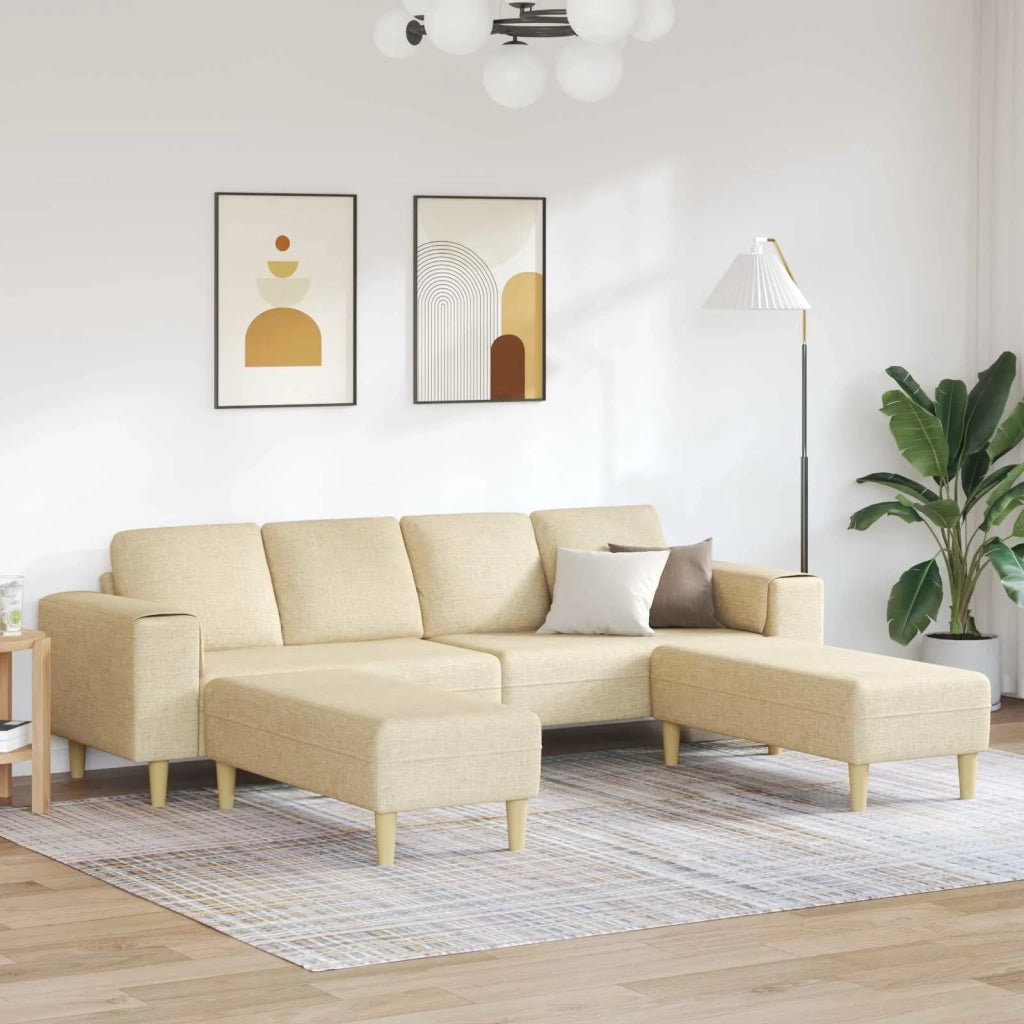 Divano per Soggiorno 3 pcs Crema Poliestere 3335118