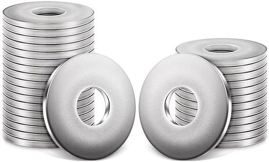 50 pezzi di anelli di chiusura M6 in acciaio inossidabile DIN 9021 - 18 mm - piastre di carrozzeria