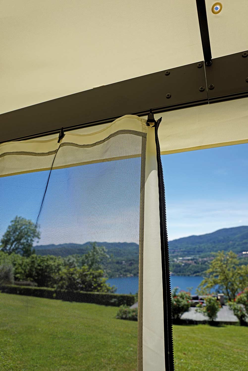 Gazebo da Giardino in Alluminio 3X4m Vorghini Blind Ecrù