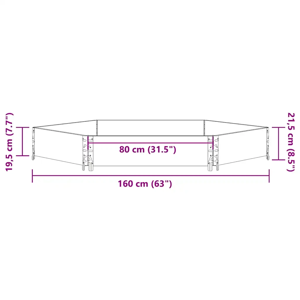 vidaXL Fioriera Rialzata Esagonale 160x160cm Legno Massello di Pino