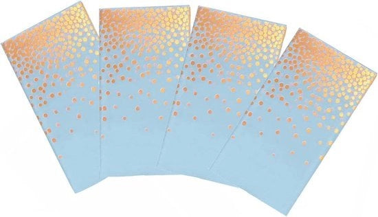 Tavolo coprente - Plastica - Rettilineo - Impermeabile - Blu - Oro - Punto - Esterno - Feste di compleanno - Matrimoni - Natale - 4 Pack.