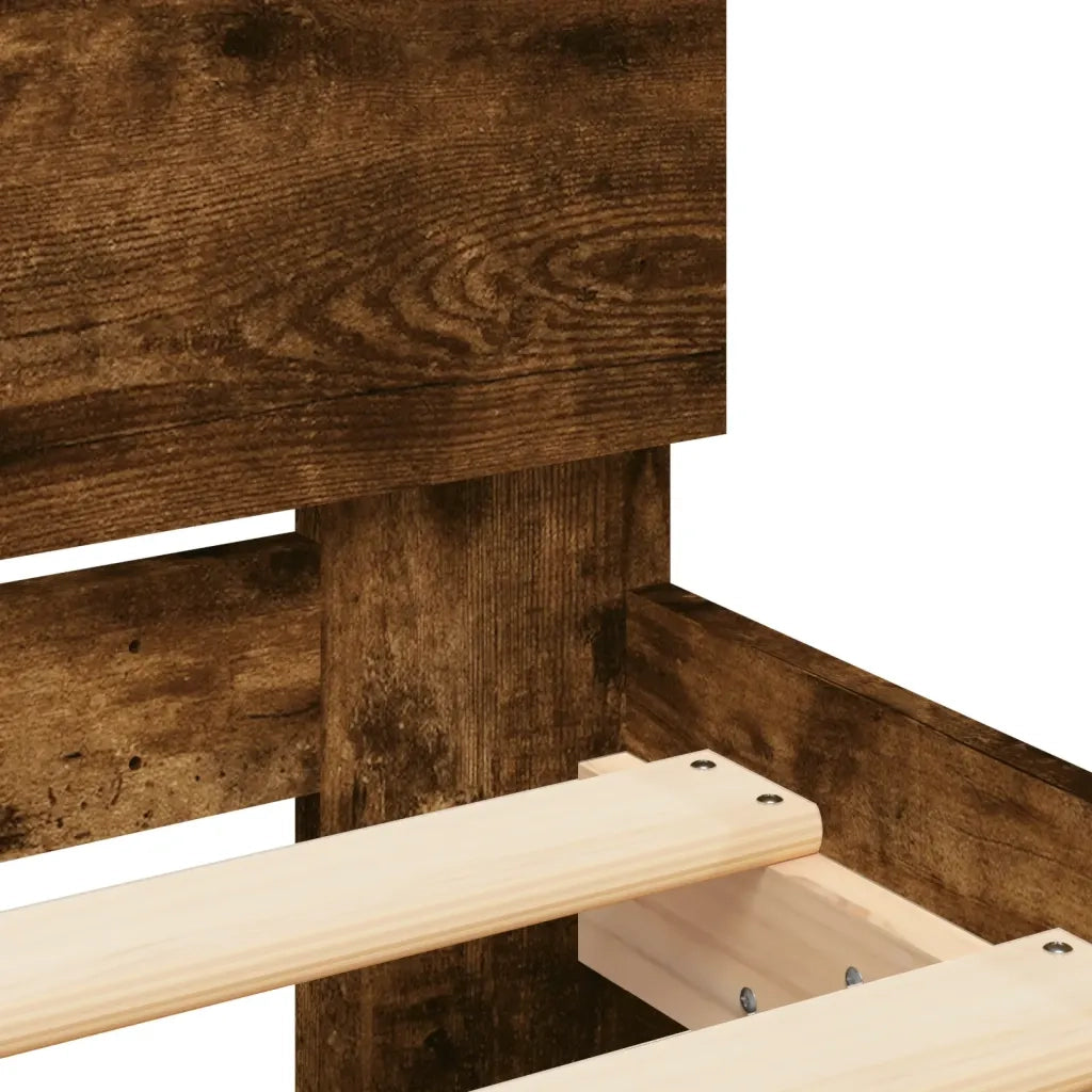 Giroletto con Testiera Rovere Fumo 90x200 cm Legno Multistrato 838628