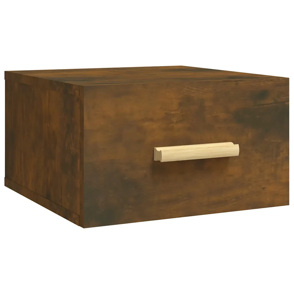 Comodino | Armadio da Notte | Mobiletto da notte a Muro Rovere Fumo 35x35x20 cm