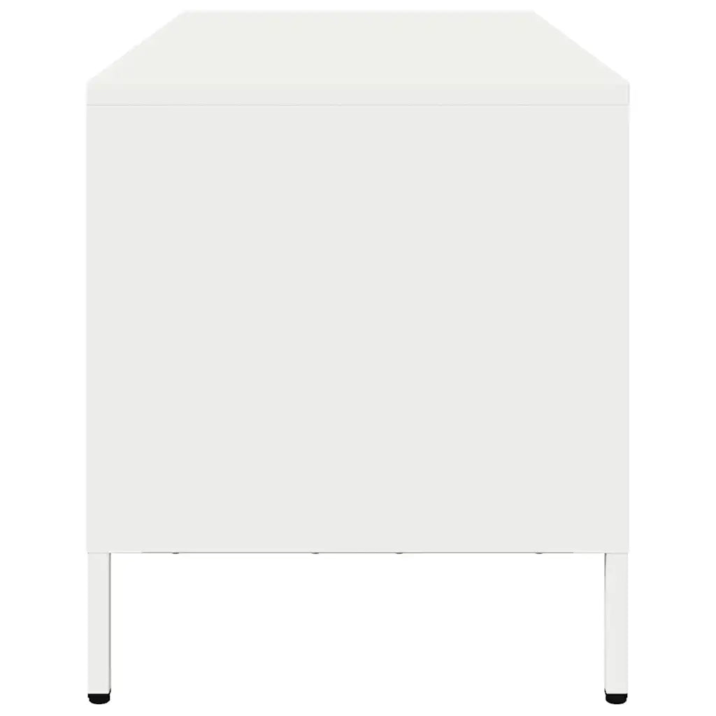 Mobile TV Bianco 101,5x39x43,5 cm in Acciaio Laminato a Freddo 851303