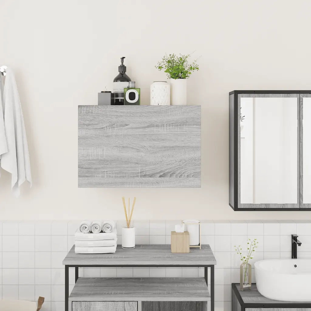 Mobile da Bagno Grigio Sonoma 60x25x40 cm in Legno Multistrato