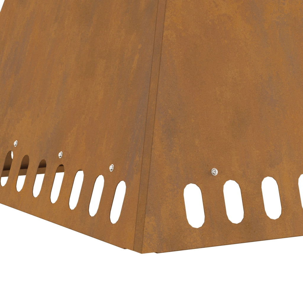 Focolare 60x60x50 cm Acciaio Invecchiato