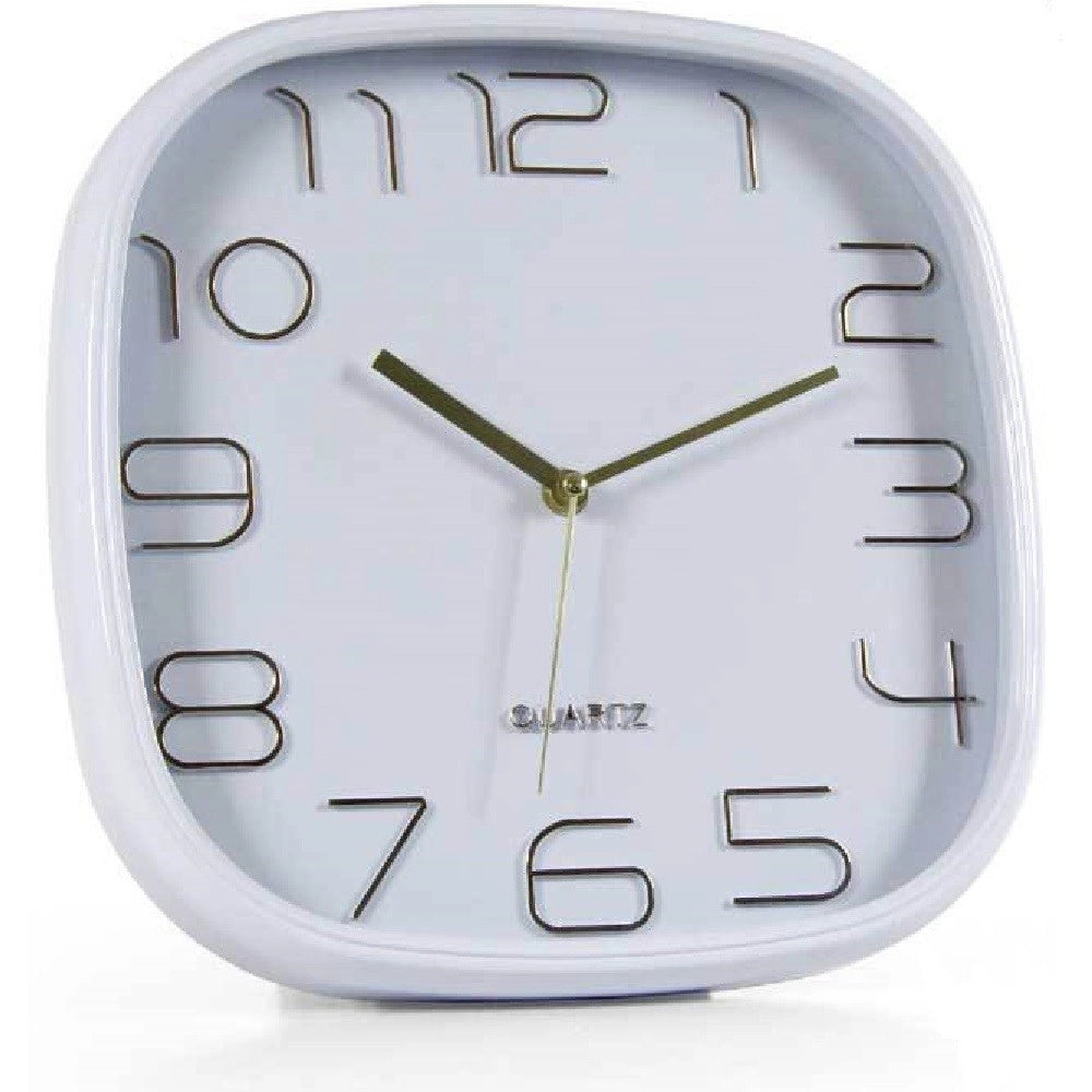 Trade Shop - Orologio Da Parete Quadrato Silenzioso 30x4cm In Plastica Vari Colori Ass 768194 -