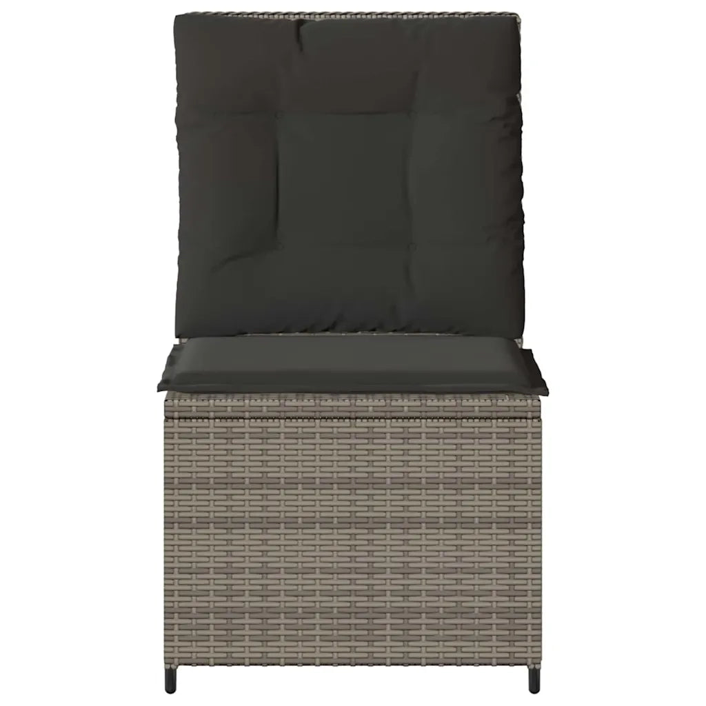 vidaXL Divano da giardino con cuscino Grigio Poly Rattan