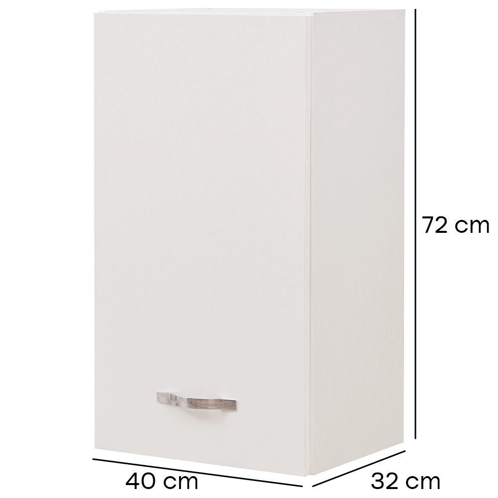 Pensile da Cucina Armadio Sospeso da Parete Design Minimal Colore Bianco
