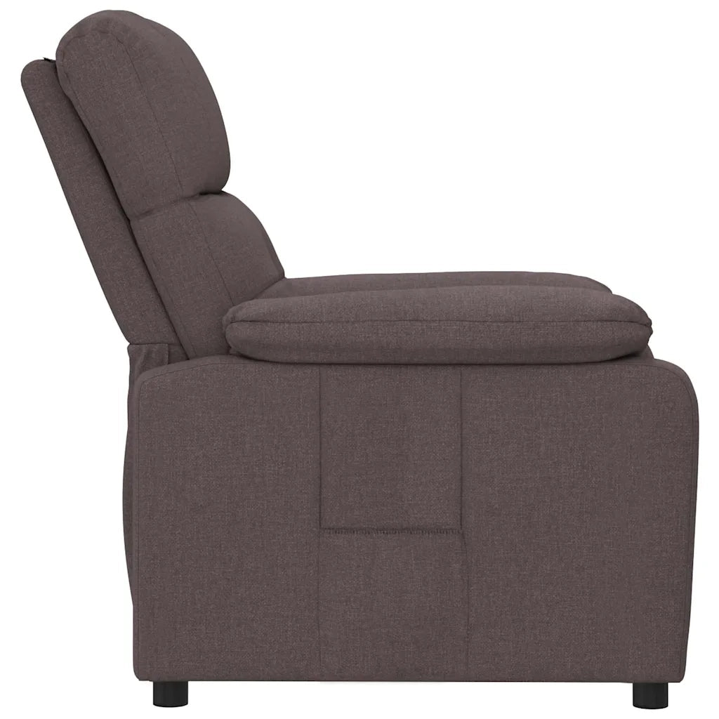 Poltrona Reclinabile Marrone Scuro in Tessuto 289667