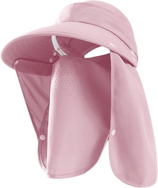 Cappello da Pesca - Con Protezione Facciale e Collo - Protezione UPF 50+ contro il Sole - Protezione Solare Estiva - Cappello da Pesca Respirante per Uso Esterno per Uomini e Donne - Cappello Alto Rimovibile con Banda Larga