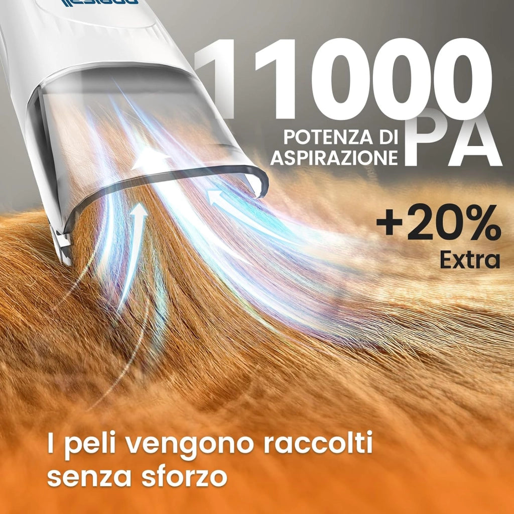 toelettatura e aspirazione a Vuoto per Animali Domestici, Tosatrice per Cani e Gatto Pelo Lungo Professionale, 7 Strumenti per la toelettatura Per la depilazione di cani e gatti (1,5L)