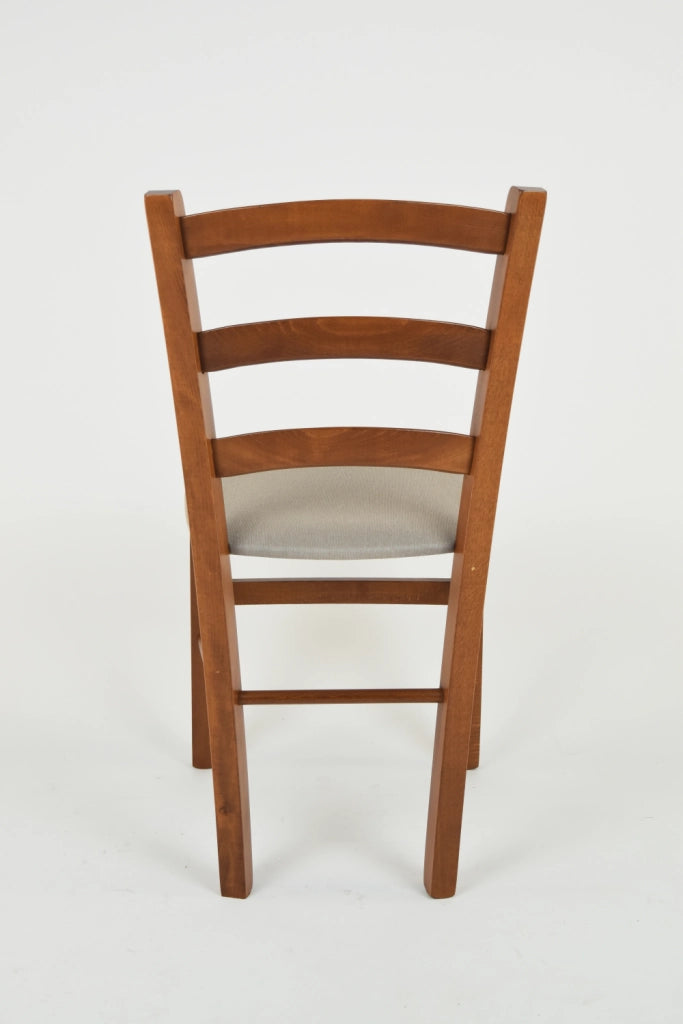 Set 2 Sedie Venice Tommychairs, struttura in faggio verniciata color noce chiaro e seduta rivestita in tessuto camoscio