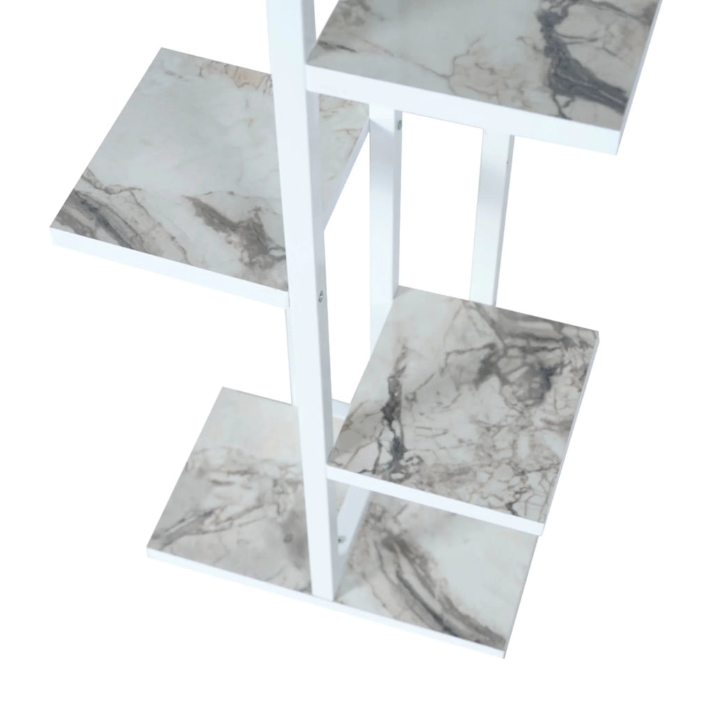 Portavasi a 5 ripiani 120 x 34 x 21 cm marmo bianco / bianco 03_0007699