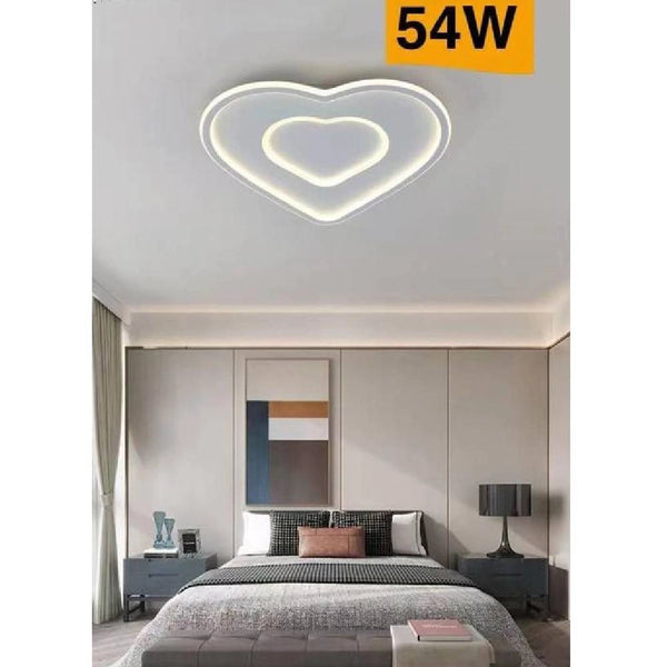 Trade Shop - Plafoniera Led Da Soffitto Forma Di Cuore 54 W In Alluminio Luce Calda 3000k C19 -