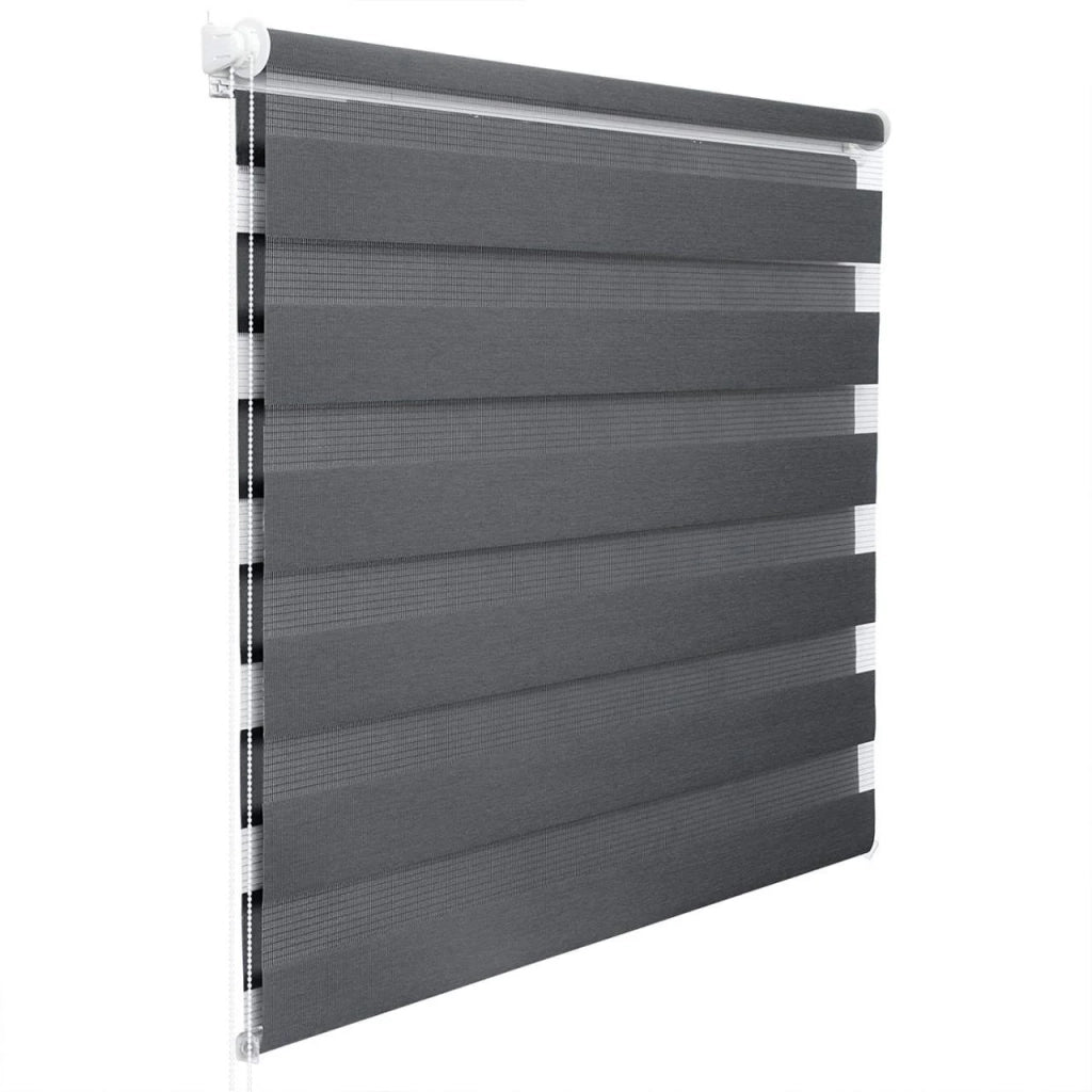 Tenda a rullo giorno e notte Zebra rullo a doppio strato 45x150cm grigio scuro 19_0000856