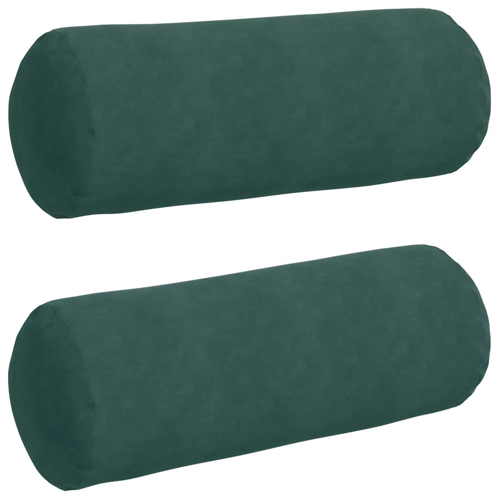 Cuscini a rullo 2 pz | Cuscini per sedie Verde Scuro ? 25 x 70 cm Tessuto in Cords