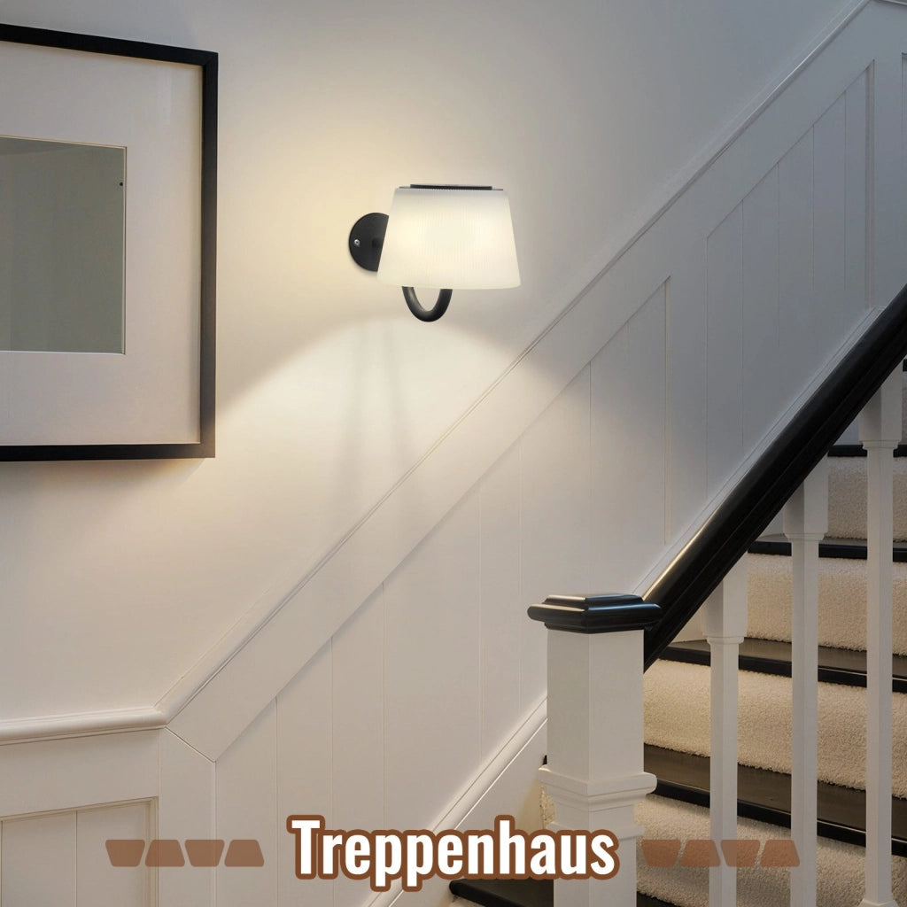 ZMH Applique da parete 2 luci da parete LED dimmerabili con interruttore faretti da parete wireless neri moderni