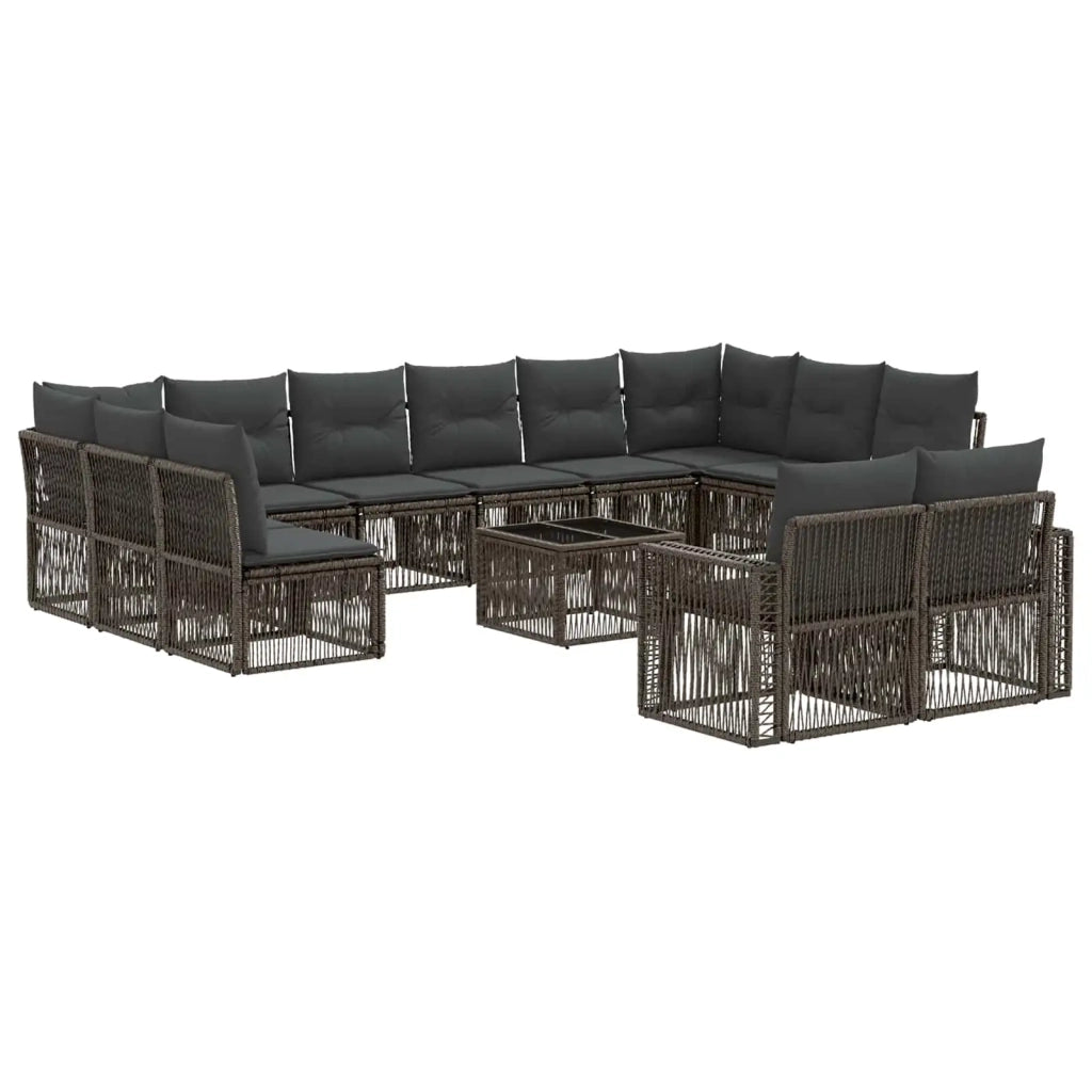 Set Divano da Giardino 13 pcs Grigio e Grigio Scuro polyrattan 3435272