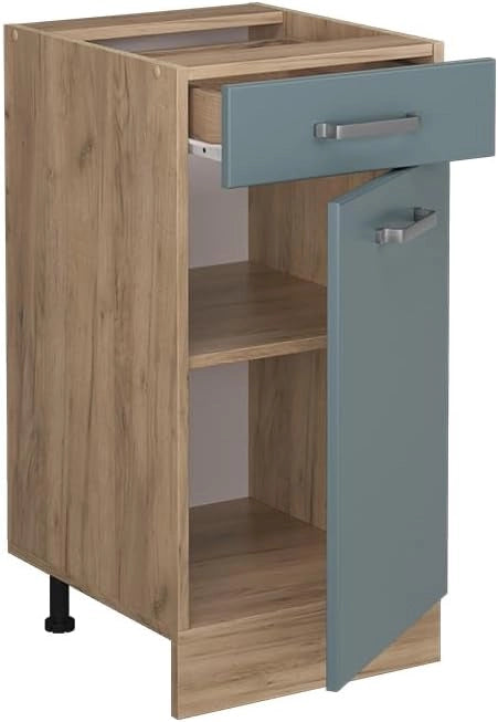 Mobiletto base per cucina R-Line, Grigio-blu, 40 cm senza piano di lavoro, per la libera combinazione all'interno di sistemi cucina modulari