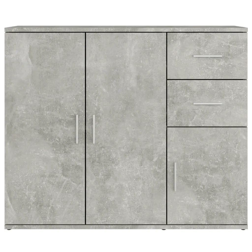 Credenza-Buffet-Armadio da cucina Grigio Cemento 91x29,5x75 cm in Legno Multistrato