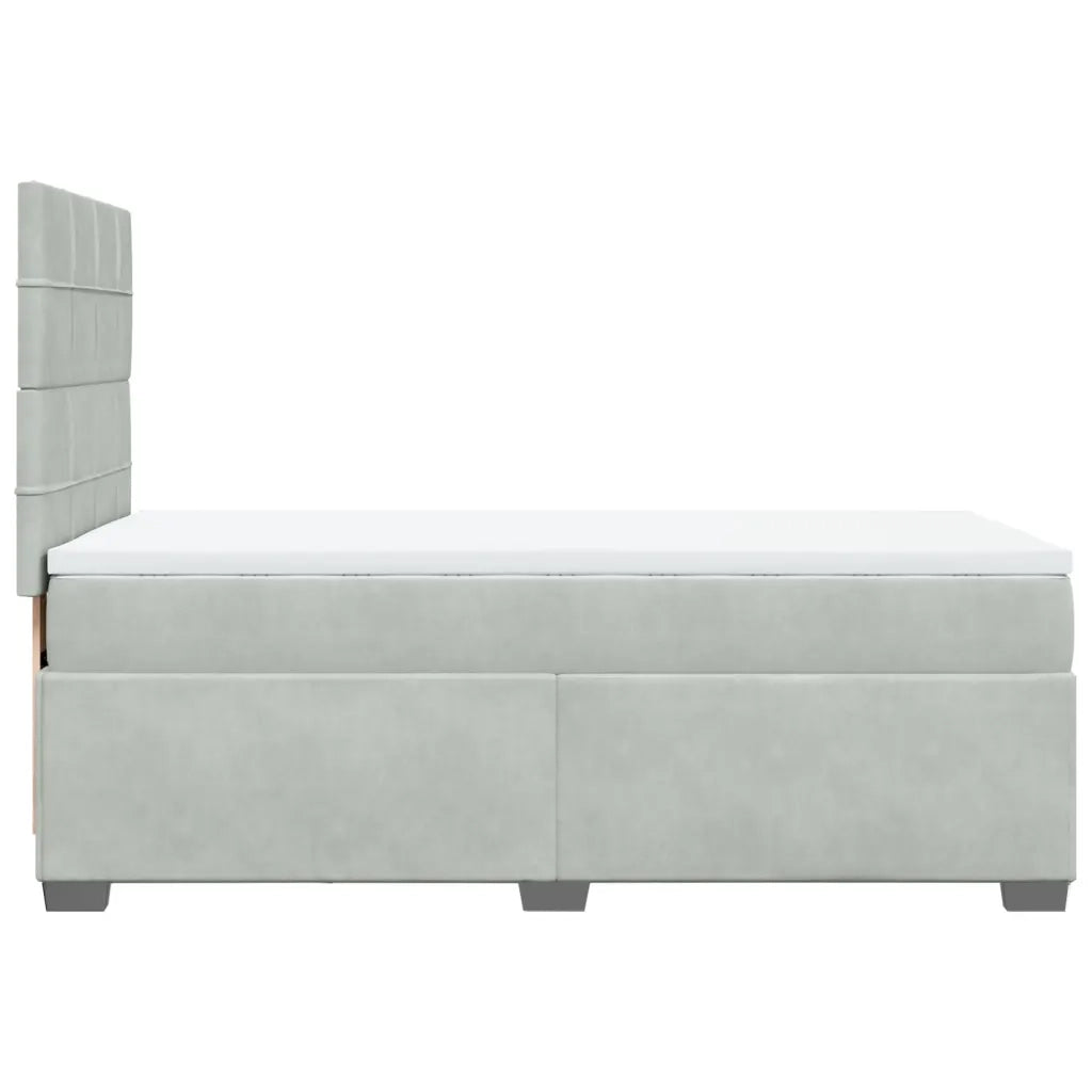 Giroletto a Molle con Materasso Grigio Chiaro 100x200cm Velluto 3290834