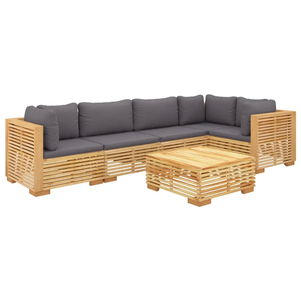 Set Divani da Giardino 6 pz con Cuscini Legno Massello di Teakcod mxl 97570