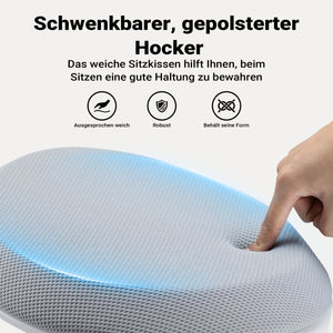 Sgabello sit stand grigio, sgabello girevole regolabile in altezza fino a 70 cm, max 100 kg, sgabello ergonomico per casa, ufficio, officina