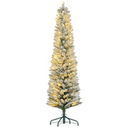 Albero di Natale Artificiale ¨C zephmum ¨C Bianco Verde 180 cm 150 Luci LED