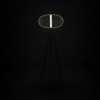 Lampada da Terra a LED 50x50xH150 cm in Acciaio e Metallo Mizar Ottone Lucido