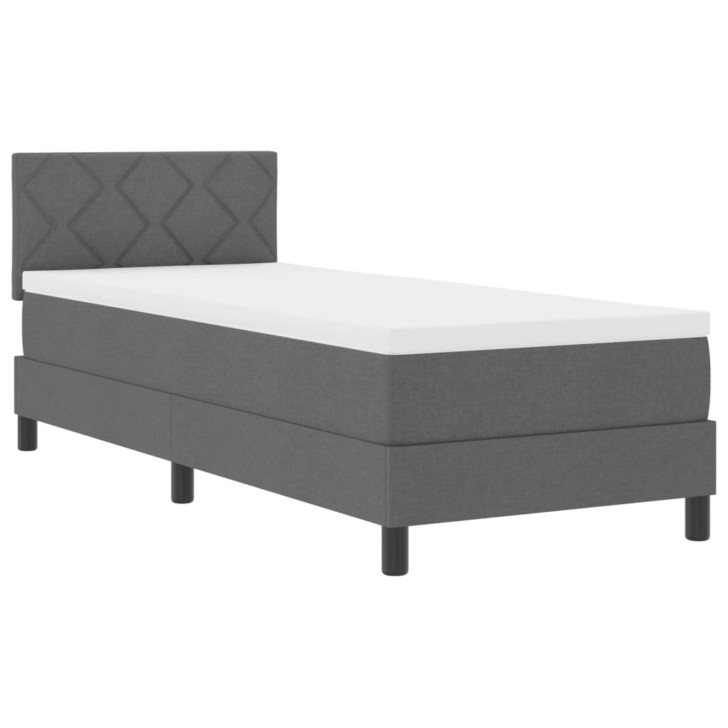 Letto Box Spring con Materasso Grigio Scuro 80x200 cm Tessuto