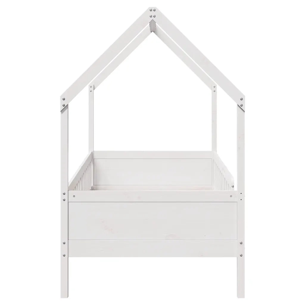 Giroletto Casetta Bambini Bianco 80x200 cm Legno Massello Pino 850705