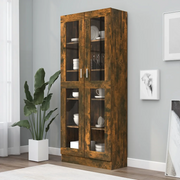 Mobile Vetrina Rovere Fumo 82,5x30,5x185 cm Legno Multistrato 815621