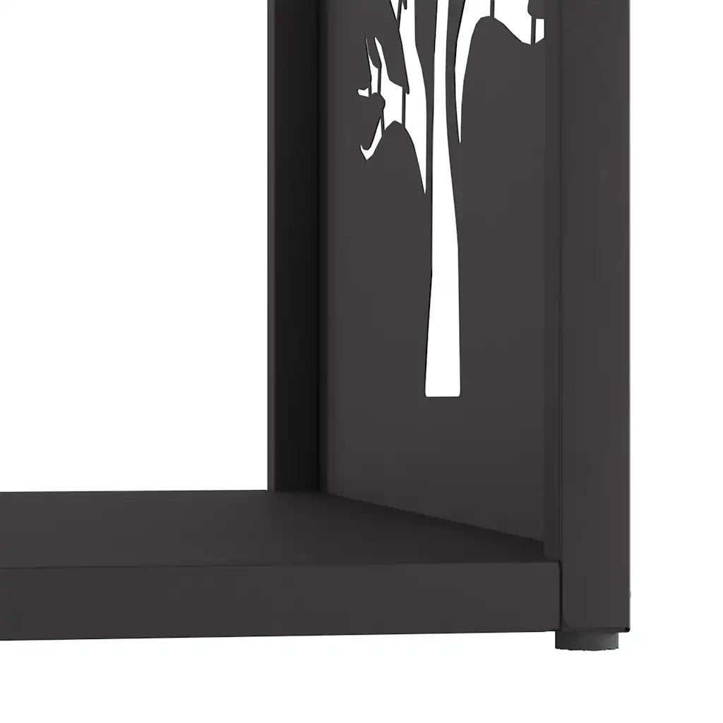 Rastrelliera per Legna da Ardere Nera 40x40x40 cm 864243