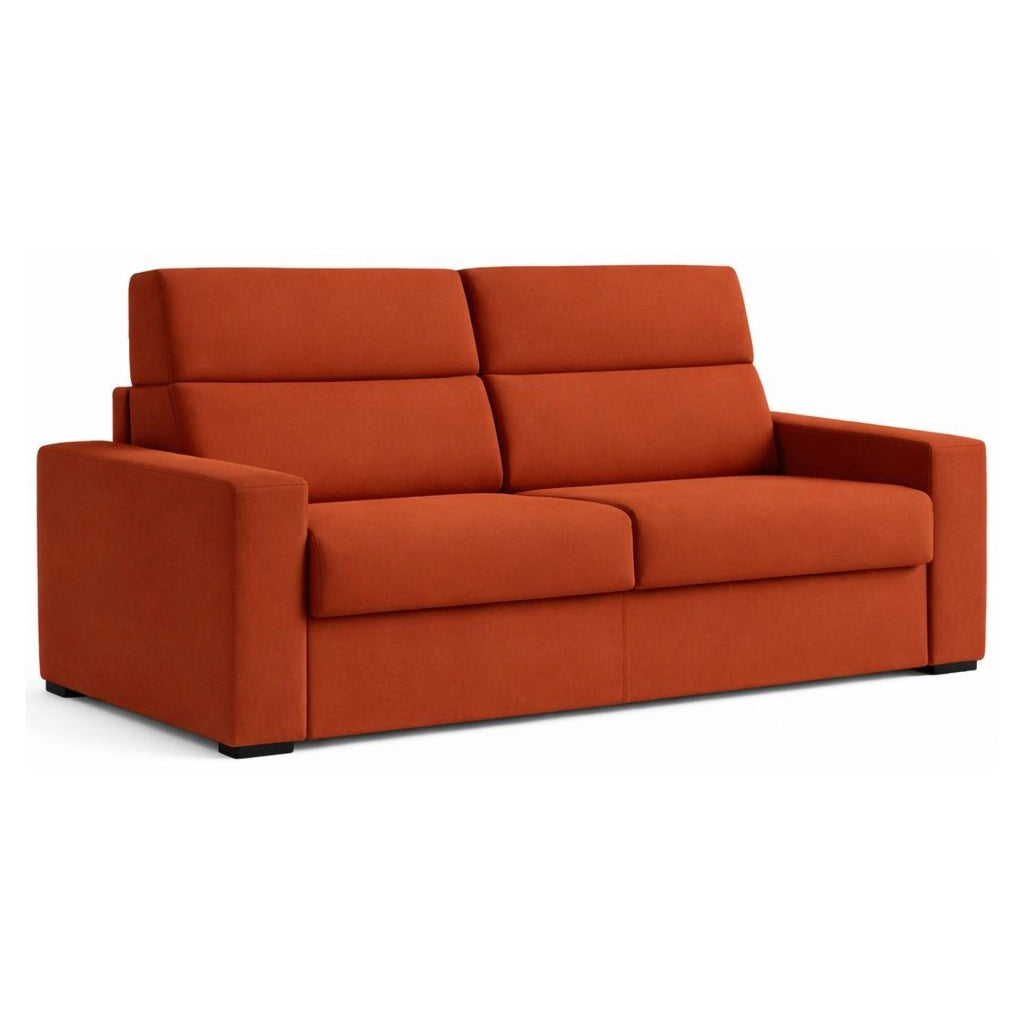 Sonico, Divano Letto 2 Posti Sfoderabile Made in Italy, 200x95 cm Arancione