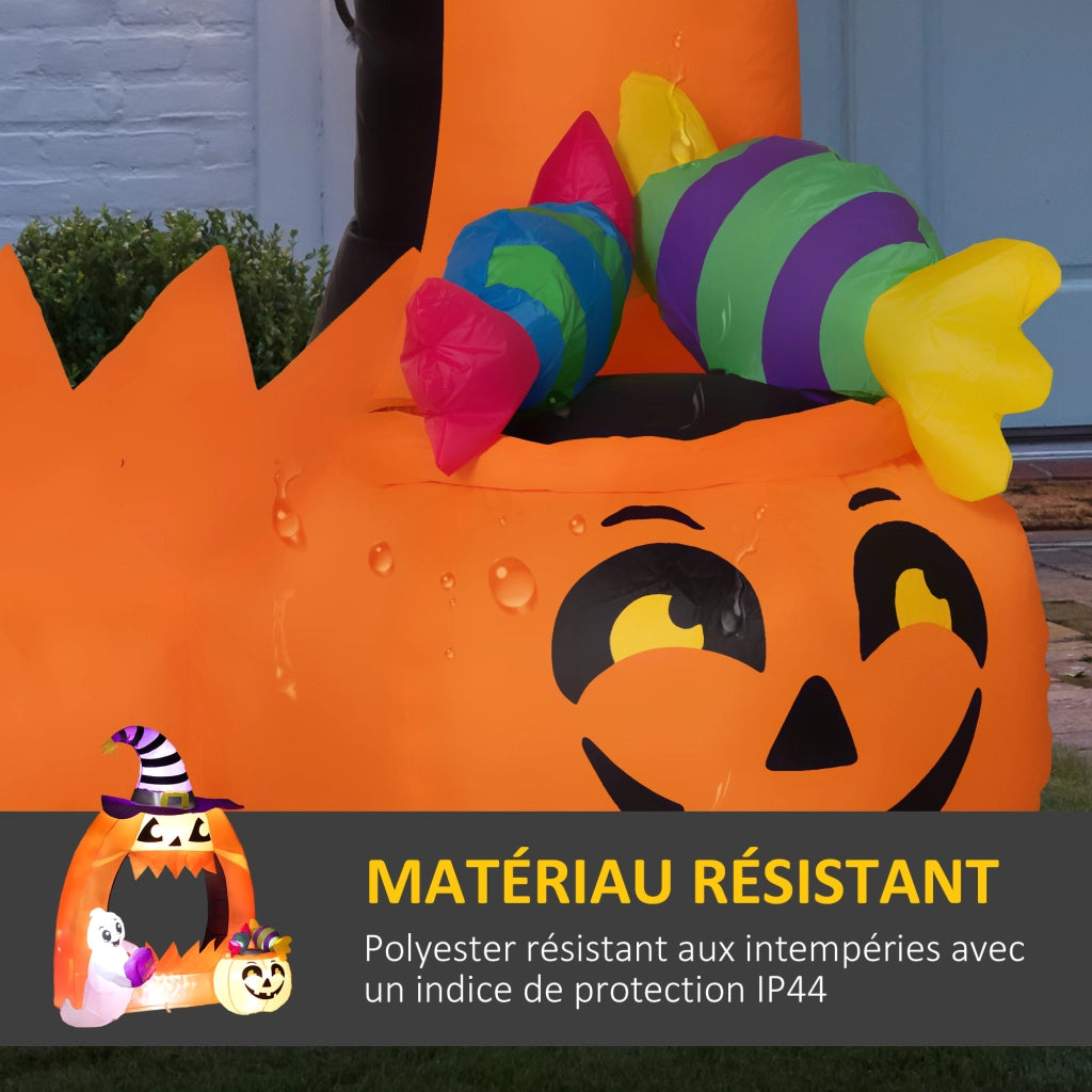 Pumpkin Arch Inflatable Halloween Decorazione 150 cm ¨C Zephmum ¨C Con Luci LED e Fantasma